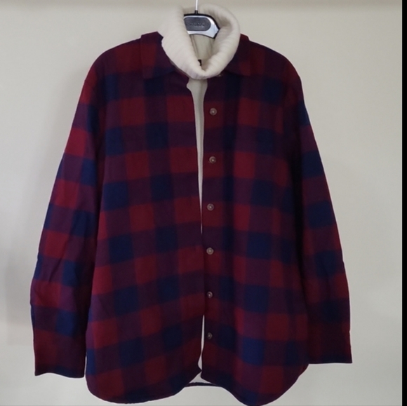 J. Crew Sherpa Lined Oversized Plaid Shacket - Picture 1 of 14